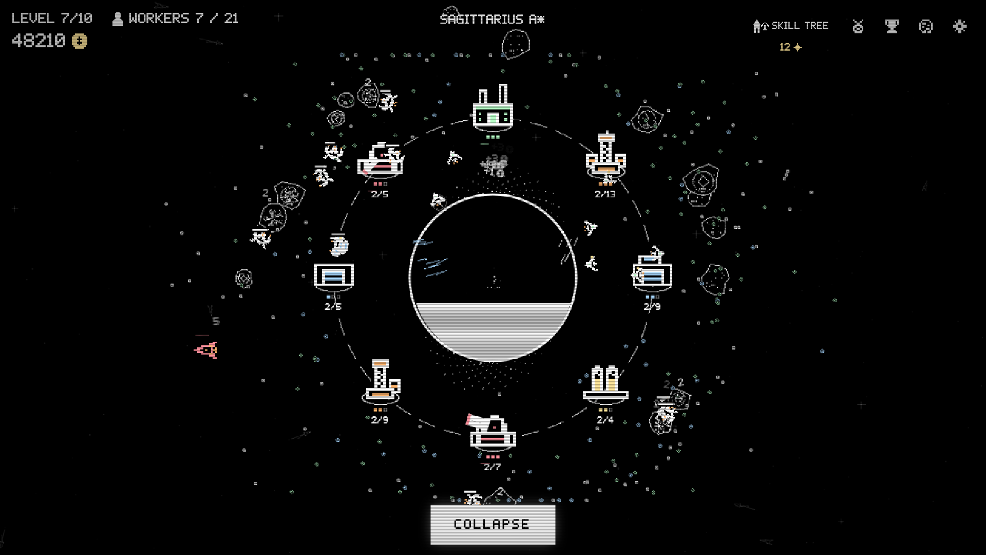 FEED ALL TO BLACKHOLE — colony orbiting a black hole